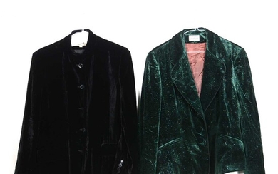 Velvet jackets and tops.