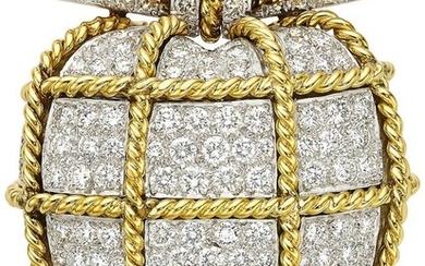 Verdura Diamond, Platinum, Gold Brooch Stones