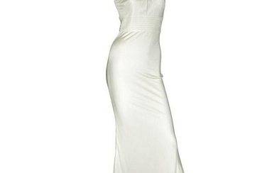 Versace embellished white crepe dress