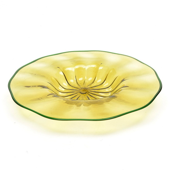 Vetro Soffiato dish with green glass border, design Vittorio Zecchin,...