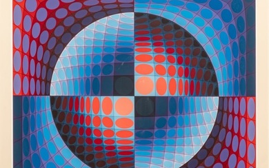 Victor Vasarely (French/Hungarian, 1906-1997) Serigraph in Colors on Paper, 1978, "Relat, from