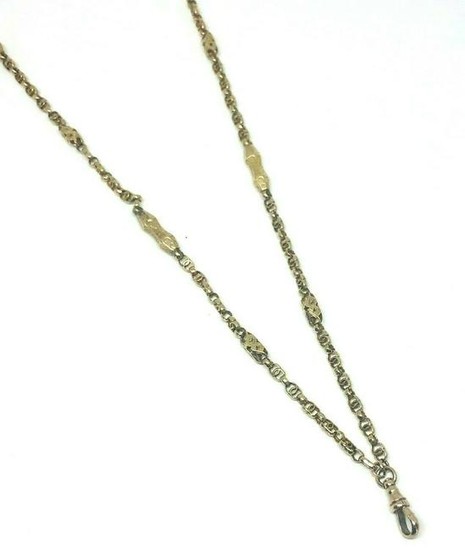 Victorian 14K Yellow Gold Watch Chain Necklace