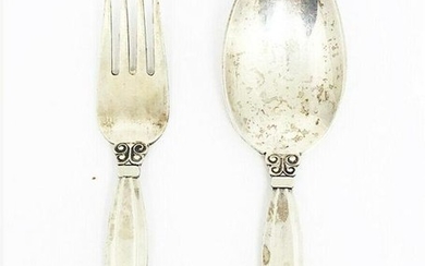 Vintage Georg Jensen Sterling Silver Spoon Fork