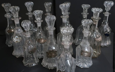 Vintage Glass Liquor Decanters With Hang Tags