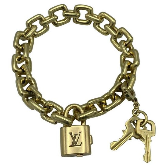 Vintage Louis Vuitton Yellow Gold Link Bracelet w/