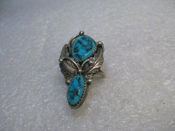 Vintage Southwestern Sterling Turquoise Ring, size 8.5
