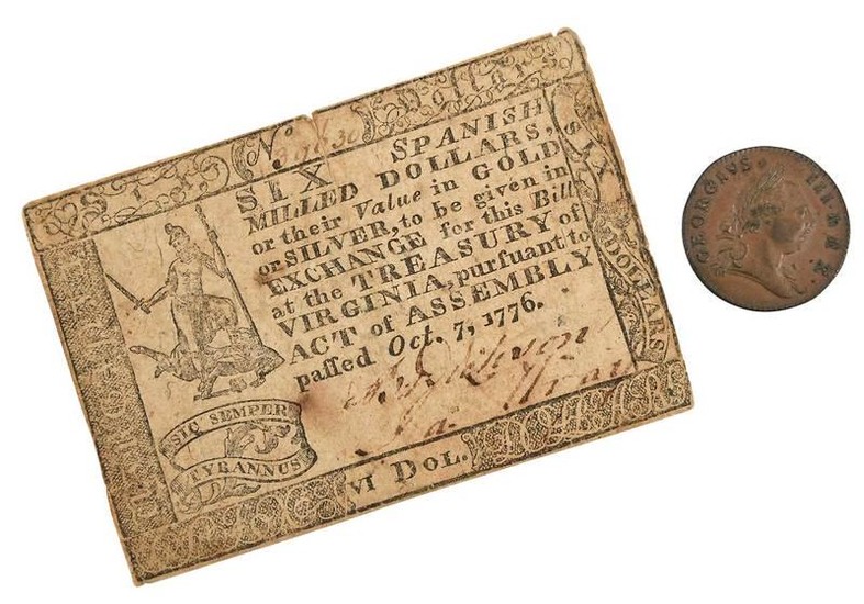Virginia Coin and Currency from 1770s