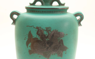 WILHELM KÅGE. Urn with lid, “Argenta”, Gustavsberg.