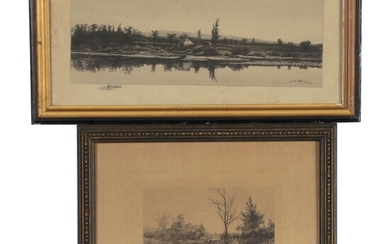 Waterside Landscape Etchings, Late 19th Century