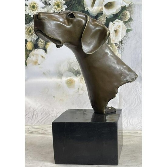 Weimmeraner Dog Bronze Sculpture