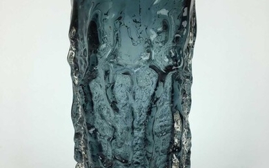 Whitefriars indigo bark vase designed by Geoffrey Baxter, 23.5cm high