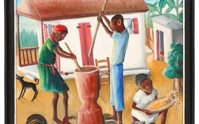 Wilson Bigaud (Haitian, 1931-2010) Village Scene