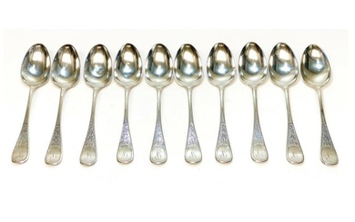 10 Tiffany Sterling Silver Tablespoons in Antique Ivy
