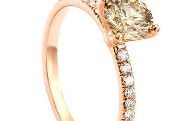 1.00 tcw Diamond Ring - 14 kt. Pink gold - Ring - 0.84 ct Diamond - 0.16 ct Diamonds - No Reserve Price