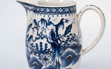 Chinoiserie-decorated Pearlware Jug, England, late 18th/early 19th century, ht. 9 in.