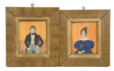 PAIR OF FEDERAL PERIOD MINIATURE PORTRAITS