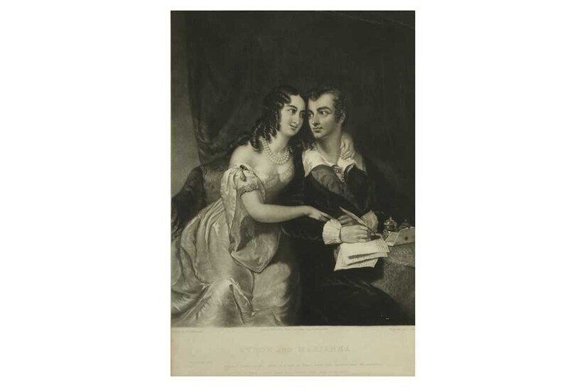 AN ENGRAVING OF BYRON AND MARIANNA SEGATTI FROM VENICE...