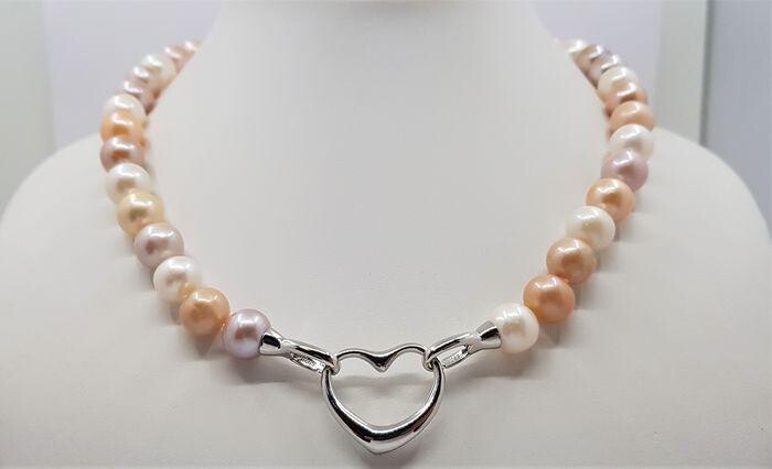 11x12mm Multi Cultured Pearls - 925 Silver - Necklace