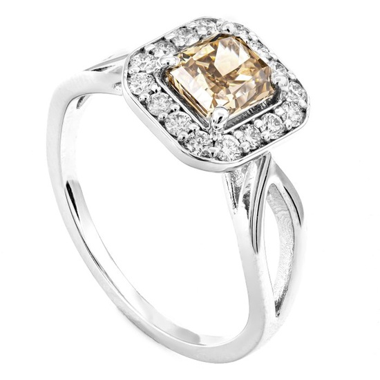 1.25 tcw VS2 Diamond Ring - 14 kt. White gold - Ring - 1.01 ct Diamond - 0.24 ct Diamonds
