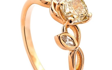 1.26 tcw Diamond Ring - 14 kt. Pink gold - Ring - Clarity enhanced 1.10 ct Diamond - 0.16 ct Diamonds - No Reserve Price