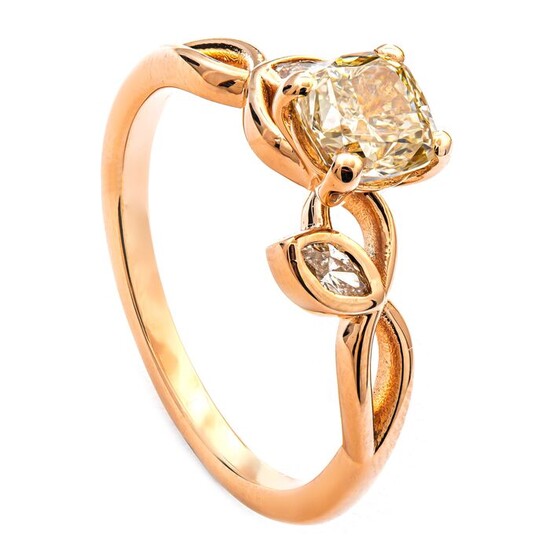 1.26 tcw Diamond Ring - 14 kt. Pink gold - Ring - Clarity enhanced 1.10 ct Diamond - 0.16 ct Diamonds - No Reserve Price