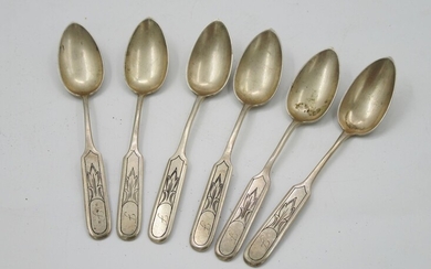 Engraved silver teaspoons