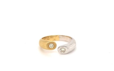 14 kt. Gold, White gold, Yellow gold - Ring - 0.16 ct Diamonds