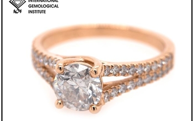 14 kt. Rose Gold - Ring - 1.60 ct Diamond - No Reserve Price