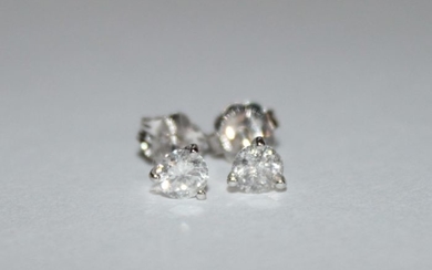 14 kt. White gold - Earrings - 0.44 ct Diamond
