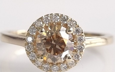 14 kt. Yellow gold - Ring - 1.17 ct Diamond