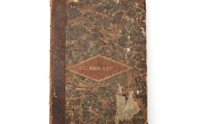 A Danish hand written and hand drawn naval cadets course book on artillery by A. C. Kierulf made between 1812 and 1813.