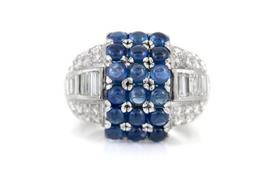 1.60 Carat Sapphire and Diamond Statement Ring