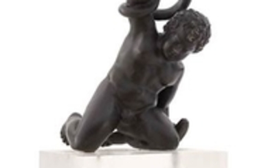 ANONIMOUS, 19th CENTURY Putto with snake Bronze, cm. 10,5x6,5