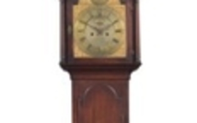 A QUEEN ANNE CARVED WALNUT TALL-CASE CLOCK, DIAL SIGNED BY THOMAS CLAGGETT (C.1730-1797), NEWPORT; THE CASE, BOSTON, CIRCA 1750