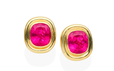 A pair of tourmaline and diamond earrings,, by Paloma Picasso for Tiffany