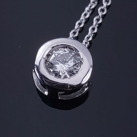 18 kt. White gold - Necklace with pendant - 0.20 ct Diamond