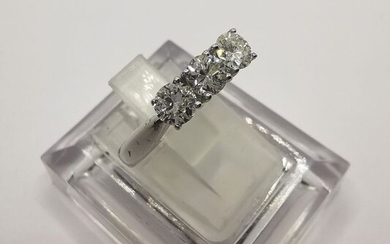 18 kt. White gold - Ring - 0.90 ct Diamonds
