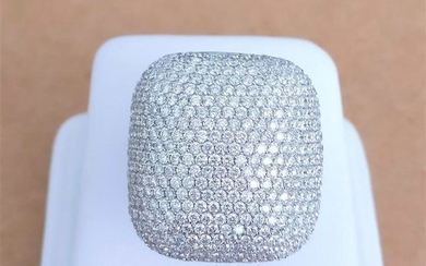 18 kt. White gold - Ring - 5.30 ct Diamond