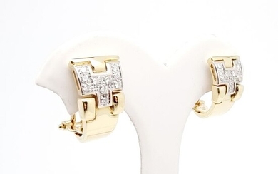 18 kt. White gold, Yellow gold - Earrings - 0.20 ct Diamonds