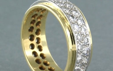 18 kt. White gold, Yellow gold - Ring - 1.20 ct Diamond