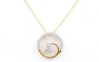 18 kt. Yellow gold - Necklace with pendant - 0.20 ct Diamond