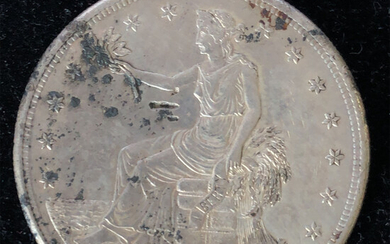 1874 S SilverTrade Dollar XF China Chop-Marks