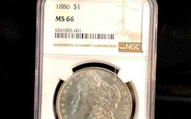 1886 US Morgan Silver Dollar NGC MS66