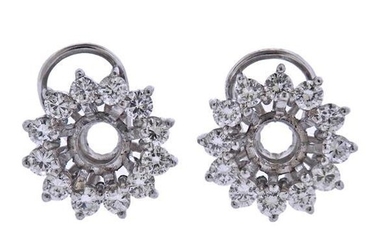 18K Gold Diamond Cluster Earrings Mounting