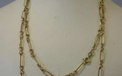 18K Yellow Gold Link Necklace, 35.5" Long