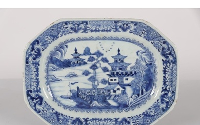 18TH-CENTURY CHINESE NANKIN BLUE & WHITE PLATTER