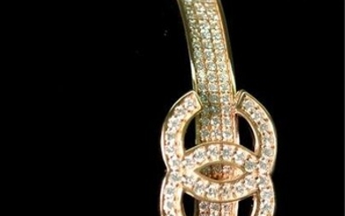 18k Rose Gold Chanel Style CC Diamond Bracelet