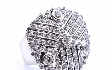 18k White Gold Diamond Earrings and Ring