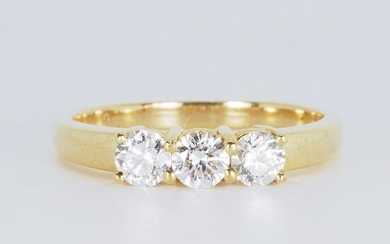 19,2 kt. Yellow gold - Ring - 0.45 ct Diamonds