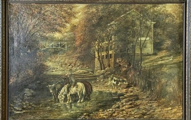 1922 Oil on Canvas Painting, Charles D. Hoover